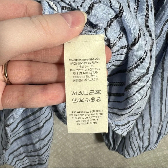 Free People Blue Striped Rhythm Of The Night Tunic Top - Picture 6 of 7